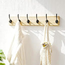 Dseap Coat Rack Wall: 24" Long, Patented, Heavy-Duty, 6-Double-Hooks Wooden Wall Mounted Coat Rack Coat Hanger Hook Rail for Winter Coats Hat Jacket Clothing, Light Brown by CozyNest Decor