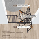 owlie 37.4" Extra Tall Wide Baby Gate for Stairs Doorways,29-52 Inch Extra Large Long Baby Gate with Door Indoor Safety Metal Pressure Mounted Pet Gate with Walk-Thru Auto Close, Black by TinyTreasures Baby Boutique