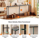 SUPERJARE 78.7 Inch Console Table with Outlet, Sofa Table with Charging Station, Narrow Hallway Entryway Table, Behind Couch Table, for Living Room, Charcoal Gray by CozyNest Decor
