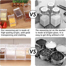 4 PCS Seasoning Box, Clear Spice Containers with Spoon, Acrylic Toppings Containers with Lids, Kitchen Multi Spice Box for Salt, Sugar, Pepper, Garlic Powder by CozyNest Decor