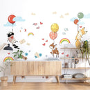 Hot Air Balloon Wall Decals by Lipastick - Peel and Stick Animal Stickers Raccoon, Fox, Koala, Panda for Kids Room, Nursery, Playroom, Bedroom - Playroom Wall Decals for Boys, Girls, Babies - M Size by TinyTreasures Baby Boutique