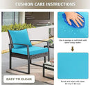 24x24 Inch Outdoor Cushions for Patio Furniture, Waterproof Outdoor Chair Cushions w/Fade-Resistant, Removable & Machine-Washable Covers, Deep Seat Sofa/Couch Pad Replacement – Set of 4, Teal by GreenHaven Gardens