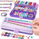 Friendship Bracelet Making Kit with Storage Box,DIY String Bracelet Arts and Craft for Girls Aged 8-12,Kids' Travel Activity Toy Set,Easter Birthday Gifts for Ages 6 7 8 9 10 11 12 Year Old Purple by TinyTreasures Baby Boutique
