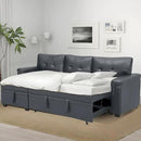 Naomi Home Transform Any Space: Sleeper Sectional Sofa with Convertible Sofa Bed & Inviting Chaise. Find Tranquil Comfort with Stress-Relieving Design & Durable Cushions - Dark Gray/Air Leather by CozyNest Decor