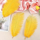 THARAHT Golden Yellow Ostrich Feathers 12pcs Natural Bulk 8-10Inch 20cm-25cm for Crafts Wedding Party Centerpieces Halloween and Home Decoration Feathers by CozyNest Decor