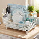 MOUKABAL Dish Drying Rack, Dish Rack, Large Dish Racks for Kitchen Counter, Drying Rack Kitchen with Removable Utensil Holder, Drainboard 16.9" x 12.9" x 5.9"(White) by CozyNest Decor