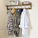 BAMEOS Coat Rack Wall Mount, Large Wooden Coat Hooks with Shelf, 35" L, 7 Dual Metal Hooks for Entryway, Bathroom, Kitchen, Living Room, Bedroom by CozyNest Decor