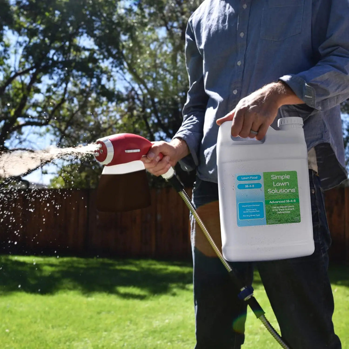 Advanced 16-4-8 Lawn Fertilizer - Liquid Lawn Food Spring & Summer Concentrated Spray - Any Grass Type- Fish and Seaweed Kelp- Balanced NPK - Simple Lawn Solutions (2.5 Gallons), photo 3 of 6
