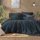 Monbix Queen Comforter Set - 7 Pieces Cationic Dyeing Navy Blue Bed in a Bag Queen Bedding Sets with Comforter, Sheets, Pillowcases & Shams, Reversible Bedding Comforters Sets