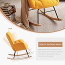 Nursery Rocking Chair, Teddy Upholstered Glider Rocker with High Backrest Armchair, Modern Rocking Accent Chairs for Nursery, Living Room, Bedroom, Offices (Yellow) by TinyTreasures Baby Boutique