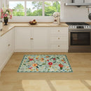 2x3 Washable Rug for Entryway, Floral Green Soft Small Area Rug, Non Slip Doormat Indoor Entrance Carpet, Flower Low Pile Front Door Throw Rug for Bedroom, Kitchen, Laundry, Bathroom, Sage Green by TinyTreasures Baby Boutique