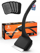 MEKER Grill Brush Bristle Free, Grill Cleaner Brush with 5 BBQ Replacement Head for Cast Iron, Stainless Steel Grates, Safe Grill Scraper Outdoor BBQ Grill, Black by GreenHaven Gardens