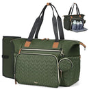 Diaper Bag Tote, Large Baby Diaper Bags Waterproof, Hospital Bag for Labor Delivery with Pacifier Case, Changing Pad, Shoulder Strap, Dark Green by TinyTreasures Baby Boutique