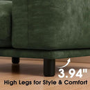 Modern Minimalist Chenille Modular Sectional Sofa, Deep-Seat 3-Seater L-Shaped Couch with Movable Ottoman and Thick Cushions, Upholstered Sofa for Living Room, Bedroom, Office, Apartment(Green L Sofa) by CozyNest Decor
