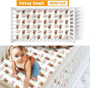 Baby Crib Bedding Set - Highland Cow Design Nursery Bed 3 Pcs Set - Chic Soft Blanket with Dotted Backing, Sheet, Pillowcase for Newborns Girls Boys Gifts Color01 by TinyTreasures Baby Boutique