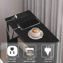 TUTOTAK Narrow Night Stand with Charging Station, Slim End Table with Plugins, Tall Side Table with 3 Fabric Drawer, Small Bedside Table with Storage, Living Room, Bedroom, Black TB01BK086 by CozyNest Decor