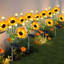 Solar Garden Lights Outdoor - Upgraded 4 Pack Solar Sunflowers Outdoor Waterproof with Firefly Lights,Garden Decor for Outside Yard Patio Lawn, Gardening Gifts for Mom Women Grandma by CozyNest Decor