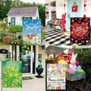 Lighted Seasonal Garden Flags Set of 12 Double Sided 12 x 18 Inch LED Yard Flags, Small Flags for Outside, Fall Winter Halloween Christmas Outdoor Flags,Solar Holiday Garden Flags for All Seasons by GreenHaven Gardens