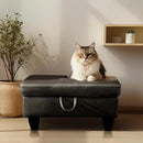 Ottoman Rectangular Storage Ottoman Bench, Faux Leather Footrest, Coffee Table, Stool Footstool with Hinged Lid for Living Room, Bedroom, Entryway, Black, 28.5"x19"x17.5" by CozyNest Decor