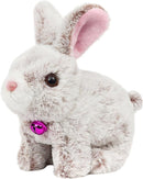 Easfan Hopping Bunny Plush Grey Jumping Spotted Rabbit Ears Nose Moving Educational Plush Toy Interactive Toy Electric for Toddlers Kids by TinyTreasures Baby Boutique