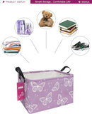 Rectangular Storage Basket Fabric Organizer Bin for Toys,Books,Clothes,Gifts,Pets-Perfect for Home,Office,Nursery,Dorm,Shelf(Rec-butterfly ) by TinyTreasures Baby Boutique