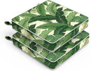 LVTXIII Patio Chair Cushions 19"x19"x3", Water-Repellent Outdoor Seat Cushions for Patio Furniture, Square Chair Pads with Ties for Home Garden Decoration, Set of 2, Swaying Palms Green by GreenHaven Gardens
