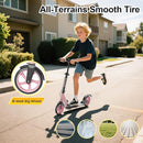 Kick Scooter for Kids Teens & Adults, 4 Adjustable Heights, 8IN All Terrain Big Wheels, Dual Brakes & Dual Suspension, Foldable and Lightweight, Gifts for Girls Boys by TinyTreasures Baby Boutique