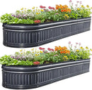 KING BIRD Raised Garden Bed Kit 2025 Upgraded Modular DIY Galvanized Planter Garden Box Outdoor for Gardening, Vegetables, Flowers, Elegant Roman Column Design, 94x24x24 in, Dark Grey by GreenHaven Gardens