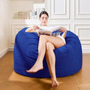 4FT Bean Bag Chair: Bean Bag with Velvet Cover, Fluffy and Comfy Bean Bag Chairs for Adults and Kids, Bean Bag Sofa Filled with High-Density Sponge for Gaming (Blue) by CozyNest Decor