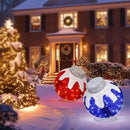 BRIGHTDECK 2 Pcs Outdoor Christmas Ornaments, Lighted Pop-Up Outdoor Holiday Ball Decoration with 80 LED Lights, 8 Light Modes, Lighted Collapsible Holiday Decorations for Yard, Home (RedBlue) by CozyNest Decor