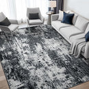Washable Area Rugs 5'x7' Non-Slip Modern Abstract Soft for Living Room Entryway Bedroom Nursery, Print Pattern, Black Gray by TinyTreasures Baby Boutique