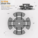 Metal Picnic Tables for Kids for Outdoors with Umbrella Hole - Coated Steel Heavy Duty Commercial Grade Table with Adjustable Seats (Black, 38 in, Kids, Expanded Steel) by GreenHaven Gardens