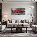 Black and White Red Tree Wall Art Canvas Print Picture Large Red Tree Landscape Modern Artwork for Living Room Bedroom Office Home Wall Decoration Decor With Frame 20x40in by CozyNest Decor
