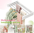 Wall Mounted Clothes Drying Rack 32 inches,Foldbale Laundry Drying Rack Wall Mount,Drying Rack Clothing Space Saver,Retractable,Collapsible,Folding Laundry Rack,White by CozyNest Decor