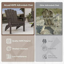 Folding HDPE Adirondack Chair, Weather-Resistant Patio Chair with Wide Armrests & High Backrest, Fire Pit Chair for Garden, Backyard, Porch - Dark Brown by GreenHaven Gardens