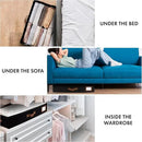 HOMELUX THEORY 2pc Under Bed Storage Containers, Bedroom Under the Bed Drawer Storage Organizer with Bins and Lids, Medium Underbed Clothes Storage Box Ideal for Blanket, Fabric, & Shoes (Black) by CozyNest Decor