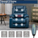 Dual Motor Power Lift Recliner Chair for Adults Elderly, Lay Flat Faux Leather Recliners with Massage Heating, Infinite Position, 2 Cup Holders, 2 Side Pockets, Up to 400LBS by CozyNest Decor