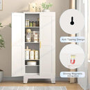61.02" Pantry Cabinet, Kitchen Pantry Storage Cabinets with Adjustable Shelves and Feet, White Pantry Storage Cabinet for Kitchen, Dining Room, Living Room and Bathroom (White) Metal by CozyNest Decor