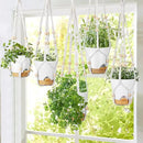 GARDIFE Hanging Planters for Indoor Plants,5Pcs Hanging Basket for Indoor Boho Home Decor,Macrame Plant Hanger,35 Inches,29Inch,23Inch, Ivory,Self Watering Planters, 7/6.5/6/5.5/5 Inch,White&White by GreenHaven Gardens