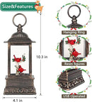 Christmas Snow Globe Cardinal Lantern, Glitter Lighted Christmas Decorations for Home with Music, Light Up Musical Snowglobe Cardinal Décor by CozyNest Decor
