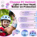 Vvinca Kids Toddlers Bike Helmet Adjustable for Ages 3-5-8 Years, Knee Pads and Elbow Pads Set Wrist Guard Sports Protective Gear Set for Roller Skate Bicycle Skateboard Scooter Girl Boy Birthday Gift by TinyTreasures Baby Boutique