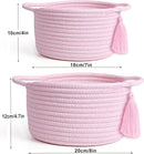 Small Cute Empty Gift Basket Little Woven Rope Organizer Baskets for Baby Shower Gifting, Makeup Brushes Holder, Bathroom- Decorative Vanity Storage Bins - 2 Pack, Pre-Shaped, Pastel Pink by TinyTreasures Baby Boutique