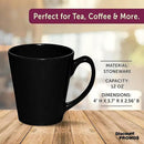 DISCOUNT PROMOS Glossy Ceramic Latte Coffee Mug 12 oz. Set of 10, Bulk Pack - Perfect for Tea, Espresso, Cappuccino, Hot Cocoa - Black by CozyNest Decor