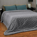 Pawque Super Soft Cozy Throw Blanket Queen Size for Couch Bed, Fluffy Sherpa Fleece Reversible Thick Warm Fuzzy Blanket for All-Season, 3D Checkered Jacquard Decorative Blankets, Grey, 90"x90" by CozyNest Decor