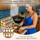 Bamboo Tiered Spice Rack, for Countertop Spice Organizer for Pantry Spice Shelf Organizer Kitchen Spices Rack by CozyNest Decor