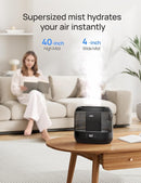 Dreo Smart Humidifiers for Bedroom, Top Fill 4L Supersized Humidifier Large Room with 28 dB, 36H Runtime, Touch/APP/Voice Control, Nightlight, Cool Mist Humidifiers for Baby, Plants, Indoor, Black by TinyTreasures Baby Boutique
