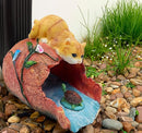 Teaeeno Orange Cat Decor Statue Gutter Downspout Extension Decorative,Animal Statue Outdoor Decor,3"×4" Rain Gutter Downspout Splash Block,Garden Splash Block Outdoor Sculpture,Rain Downspout Diverter by GreenHaven Gardens