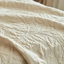 MarCielo 3-Piece 100% Cotton Oversized Bedspread Lightweight Quilt Coverlet Embroidery Farmhouse Bedding Set T0 (Yellowish Beige, Oversized King (118"x106")) by CozyNest Decor