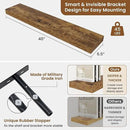 fuqing Floating Shelves for Wall, Bathroom Shelf Wall Mounted for Storage, Shelves with Invisible Bracket for Bedroom, Kitchen, Living Room, Farmhouse Small Book Shelf, 40 Inch Set of 2, Rustic Brown by CozyNest Decor