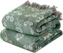 Boho Throw Blanket for Chair Couch Bed 90''x 98'', 100% Cotton Quilt Floral Mexican Blanket Muslin Gauze Blankets Super Soft Lightweight Versatile KnitWoven Bed Blanket for Home Decor by CozyNest Decor